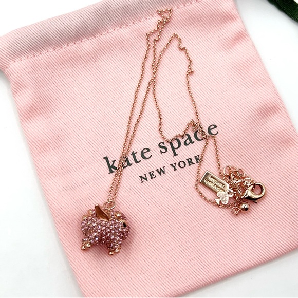 Kate Spade pave flying pig necklace - Picture 3 of 4